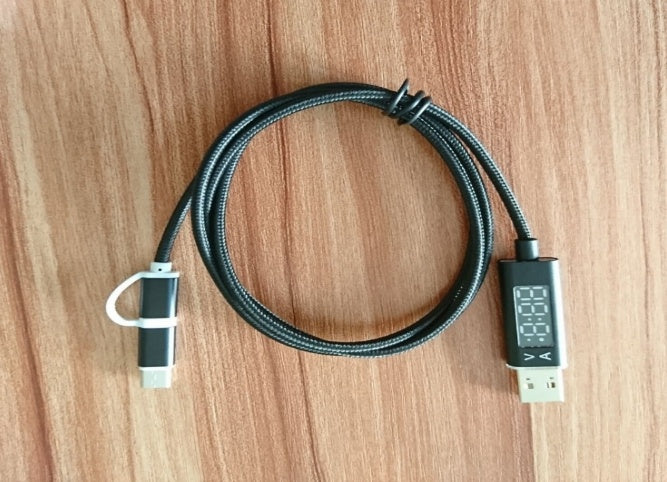 Bakeey Micro USB 2 In 1  Type C Charging Cable Current Voltage Display Nylon Braided Charger Cable For