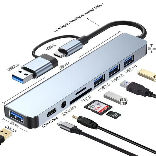 8-in-1 Dual-Head Multi-Function Docking Station Laptop Extender