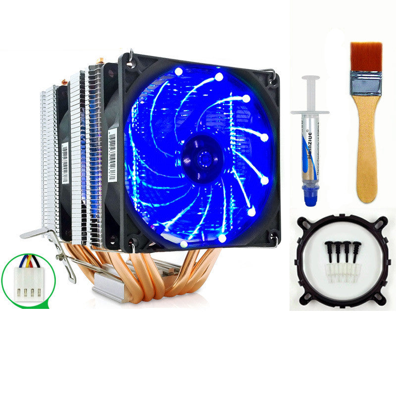 6 Heat Pipe CPU Radiator  Quiet Desktop CPU Fan