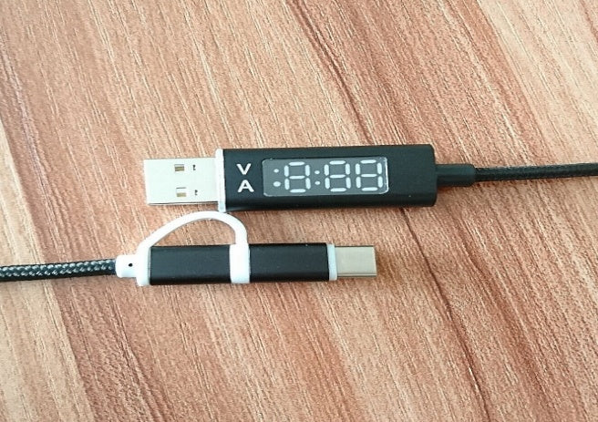 Bakeey Micro USB 2 In 1  Type C Charging Cable Current Voltage Display Nylon Braided Charger Cable For