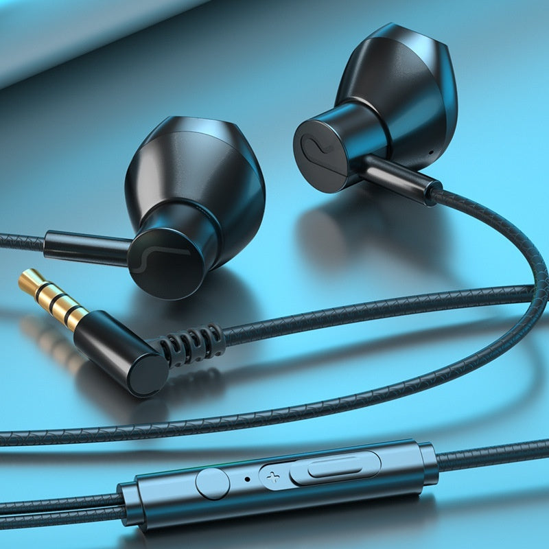 Gaming Headphones Wired In-ear Flat Port Round Hole Universal Earbuds Interface