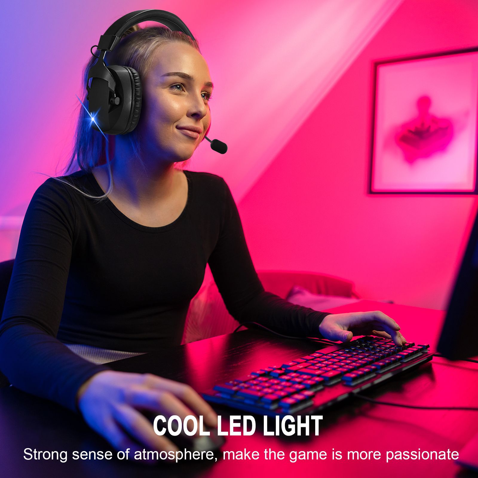 Cross-Border Over-Ear Bluetooth Headphones With Wireless Microphone  2.4G Dual-Mode, For E-Sports, Gaming PCs & PS5