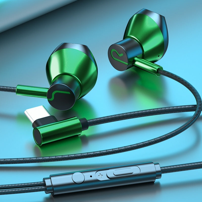 Gaming Headphones Wired In-ear Flat Port Round Hole Universal Earbuds Interface