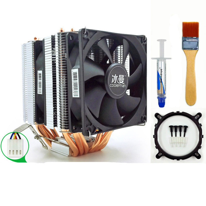 6 Heat Pipe CPU Radiator  Quiet Desktop CPU Fan