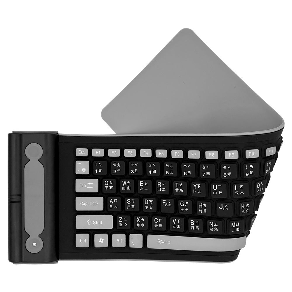 24g Wireless Silicone Keyboard Soft Fold Noiseless Waterproof Keyboard