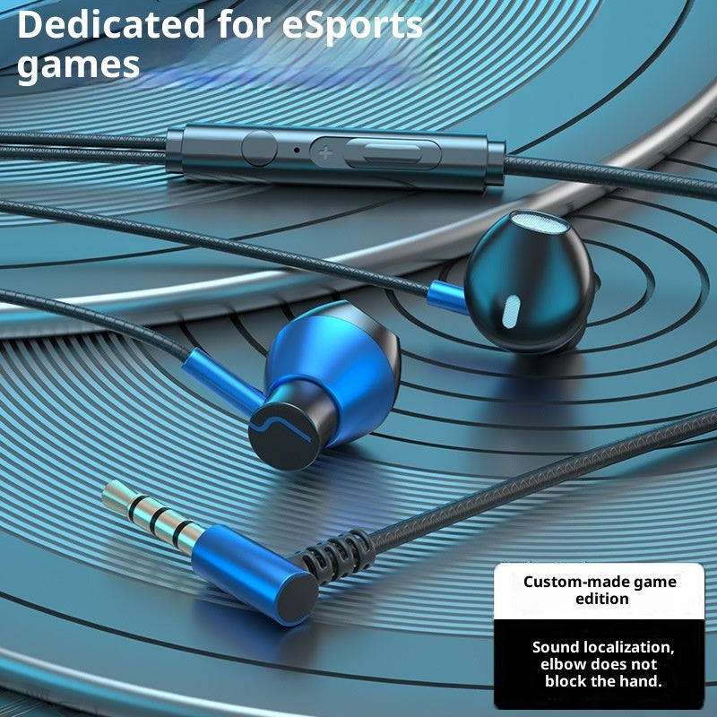 Gaming Headphones Wired In-ear Flat Port Round Hole Universal Earbuds Interface