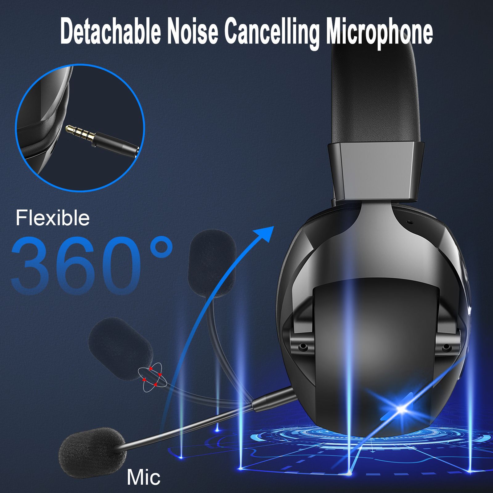 Cross-Border Over-Ear Bluetooth Headphones With Wireless Microphone  2.4G Dual-Mode, For E-Sports, Gaming PCs & PS5