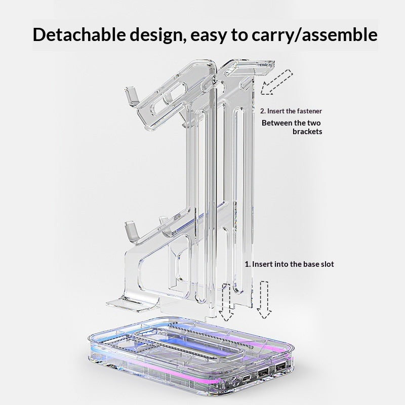 Universal Game Controller Stand With RGB Lighting For Desktop Display