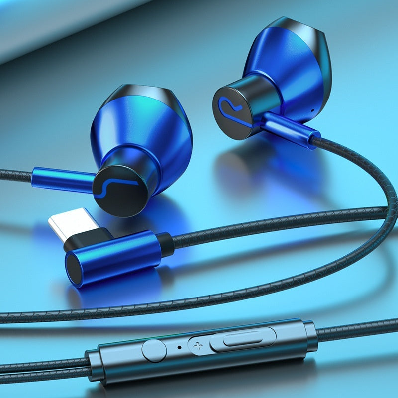 Gaming Headphones Wired In-ear Flat Port Round Hole Universal Earbuds Interface