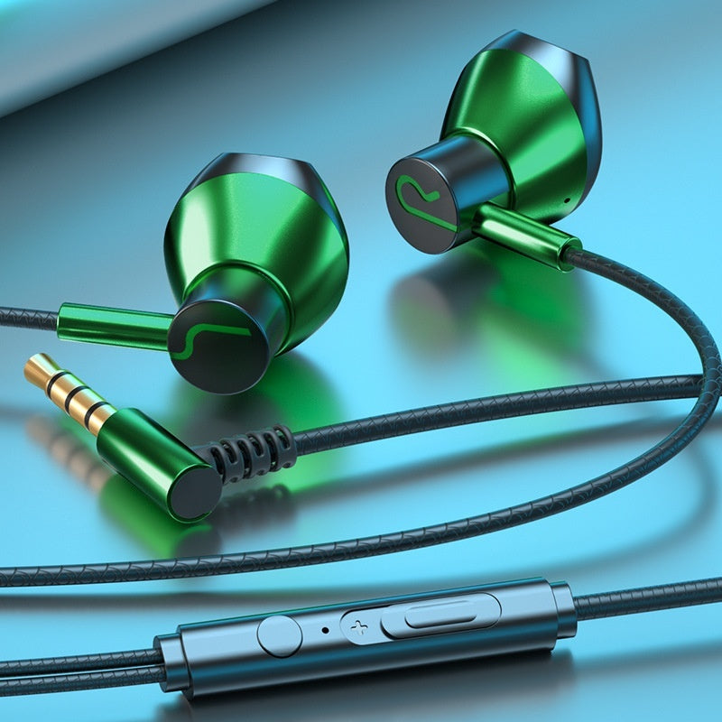Gaming Headphones Wired In-ear Flat Port Round Hole Universal Earbuds Interface